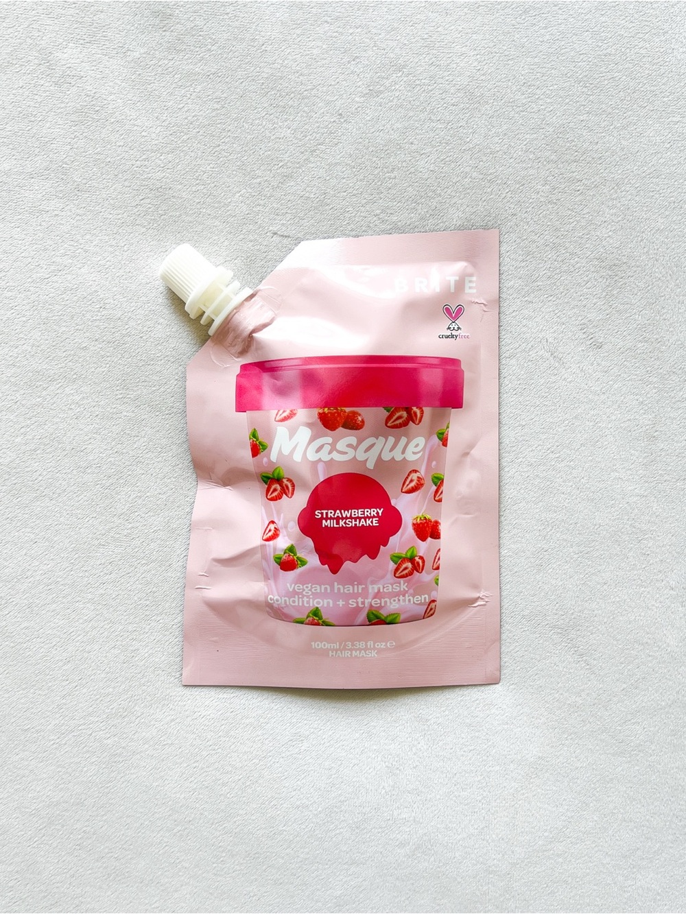 Brite Strawberry Milkshake Vegan Hair Mask - Pink